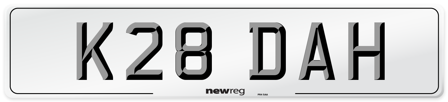 K28 DAH Number Plate from New Reg